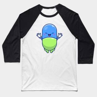 Cute Pill Cartoon Baseball T-Shirt